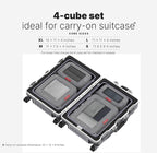 LeanTravel Premium Compression Packing Cubes for Travel - Suitcase Organizer Bags with Double Zipper & Breathable Mesh Panel - Space Saving Carry On Luggage Essentials (4-Pack, Grey)