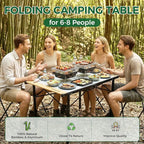 KingCamp Camping Table Folding Portable Table Aluminum Roll Up Lightweight Foldable Large Camp Table for Indoor Outdoor Picnic Backyard, 53.5"X27.5"
