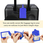 Travelambo Luggage Tags for Suitcases PU Leather Travel Tags Bag Tags Privacy Protection Travel Essentials