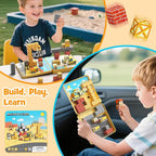 49PCS Mini Magnetic Building Blocks for Kids Ages 3-8 | STEM Educational Travel Toys with Portable Iron Storage Box | Construction Learning Gift for Toddlers, Boys & Girls