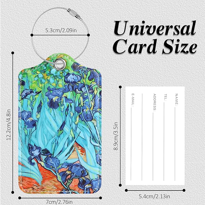 Luggage Tags for Suitcases, 2 Pack Cute PU Leather Luggage Tag TSA Approved with Stainless Steel Loop and Address Card Baggage Tag for Travel&Cruise Ships&Shipping Lrises, by Chelmon