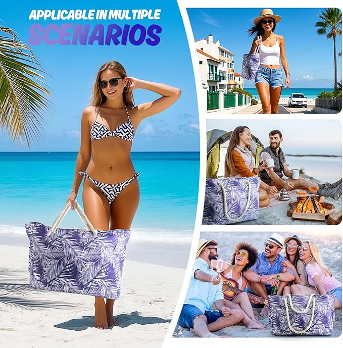 SRISE Large Beach Bag for Women & Men, Beach Bags Waterproof Sandproof, Travel Tote Bag, Swim Pool Bag for Family Outdoor