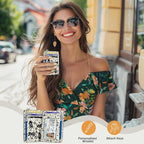 Yonlevres Card Holder Small Wallet Women, Black Cat Flowers RFID Blocking Slim Cute Credit Card Wallet, Front Pocket Travel Thin ID Window PU Leather Mini Organizer Case Purse Gifts Woman Girls Ladies