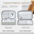 FYY Electronic Organizer, Travel Cable Organizer Bag Pouch Electronic Accessories Carry Case Portable Waterproof Double Layers Storage Bag for Cable, Charger, Phone, Earphone, Medium Size, Khaki