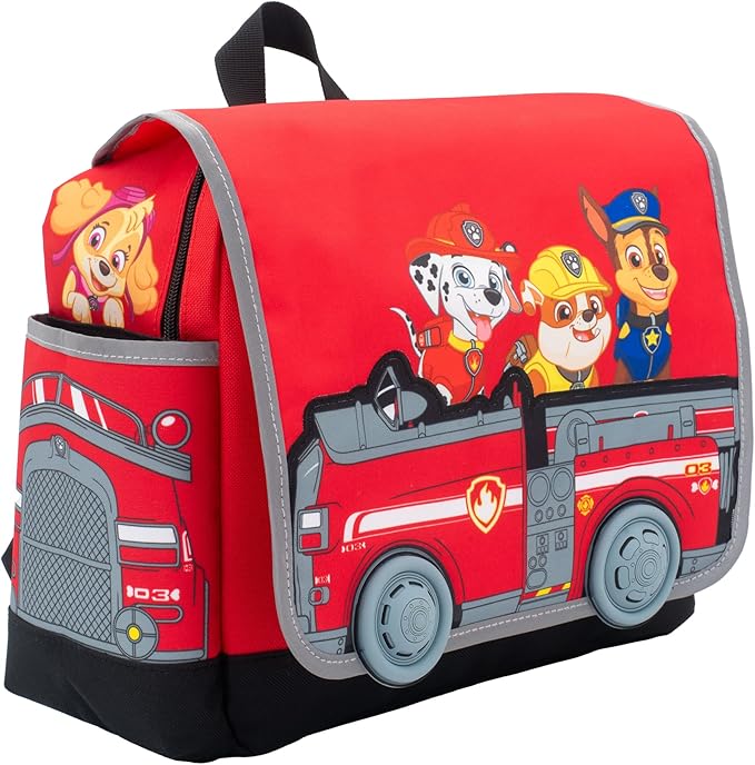 AI ACCESSORY INNOVATIONS Paw Patrol Backpack For Kids & Toddlers, School Bag for Boys and Girls, 3D Front Pocket Features Marshall, Chase, Skye, & Rubble, 11.5 Inches