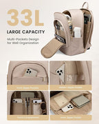 LOVEVOOK 17.3 Inch Laptop Backpack for Women - Work/Business Computer Backpack Purse, Large Capacity Casual Daypack, Travel Bag for Lawyer, Doctor, Teacher, Light Beige