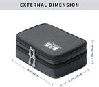 Lanola Travel Cable Organizer Bag, Electronic Accessories Case Portable Double Layer Cable Storage Bag for Cord,phone,Charger, Flash Drive, Phone, SD Card,Personal Items - (Black)