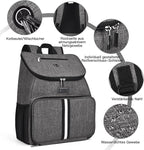 BAGLHER丨Dog Travel Bag, Airline Approved Pet Supplies Backpack, Dog Travel Backpack Accessories Set with 2 Silicone Collapsible Bowls and 2 Food Baskets, Gray