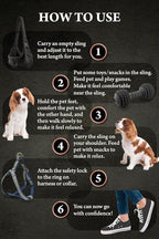 Noah & Paw Dog Sling Carrier for Small Dogs 3-10lb, Dog Sling for Small Dogs and Cats, Dog Carrier with Adjustable Padded Strap, Premium Twill, Lined with Fur, Double Safety Feature, Machine Washable
