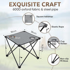 HaSteeL Folding Beach Chair Set of 3, Foldable Black Camping Chairs & Grey Table for Outside, Low Beach Chair Portable for Adults Fishing, Picnic, Outdoor BBQ, Cup Holder & Storage Bag
