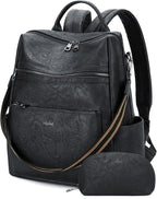 AGLOD Vegan Leather Laptop Backpack for Women 15.6 Inch Work Backpack Purse for Travel College
