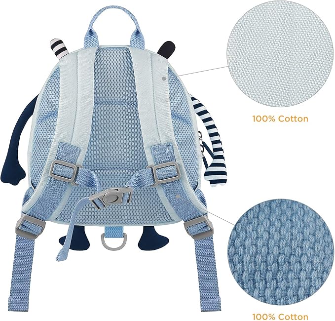 GAGAKU Toddler Backpack with Leash - Mini Kids Backpacks for Boys 2-4 Years Child Safety Backpack 3D Cartoon Animal Anti-Lost Preschool Backpack - Blue