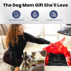rubyloo Puffer Dog Travel Bag for Dog Moms – Doggy Diaper Bag with Pet Bowls & Food Storage or Everyday Puffy Tote – Doggy Mom Gifts for Women – Lightweight, Travel-Ready Gift for Pet Lovers - Black