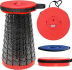 ALEVMOOM Upgraded XXL 50 Portable Collapsible Stool with Cushion,Telescoping Folding Stool for Adults,Yet More Sturdy Camping Stool with Load Capacity 1000lbs,for Outdoor Garden Hiking BBQ Red