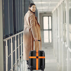 Luggage Straps for Suitcases TSA Approved Travel Belt 8 Pack by Chelmon (Orange)