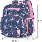 mibasies Kids Backpack for Girls: Girls Backpack 5-8 - Kindergarten Elementary School Bookbag for Girl - Unicorn