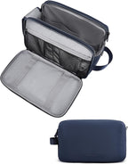 BAGSMART Toiletry Bag for Men, Travel Toiletry Organizer Dopp Kit Water-resistant Shaving Bag for Toiletries Accessories, Door Room Essentials,Navy Blue-large