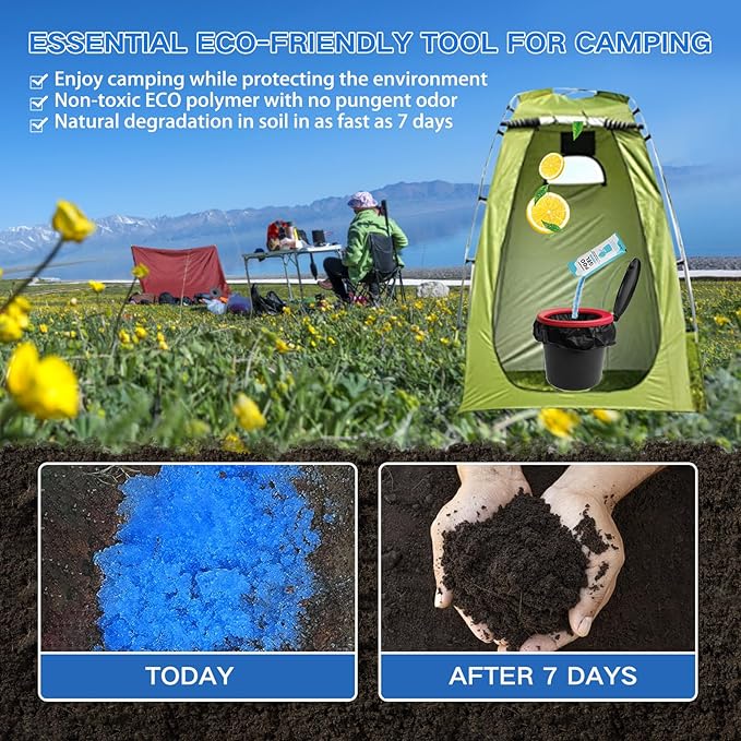 oceanengine Portable Toilet Absorbent Gel, Portable Toilet Powder Poo Urine Powder for Camping Outdoor Hiking
