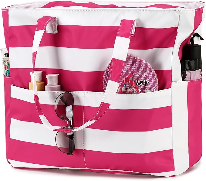 Bluboon Waterproof Beach Tote Pool Bags for Women Ladies Extra Large Carry On Bag With Wet Compartment for Weekender Travel