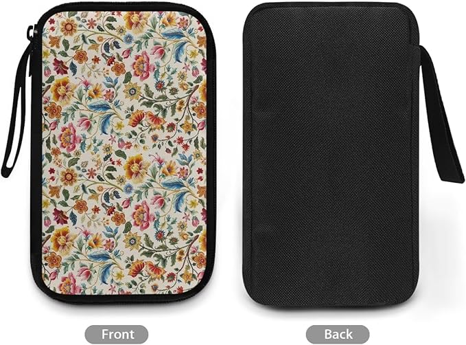 Bohemia Flower Print Electronics Organizer, Travel Cable Organizer bag, Portable Cord Storage/Charger Storage/Cable Storage, Compact Tech Bag & Charger Case