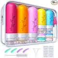 19pack Travel Bottles for Toiletries, TSA Approved Silicone Travel Size Containers for toiletries, Refillable & Leakproof Travel shampoo and conditioner bottles