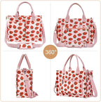BESBESME Canvas Tote Bag for Women with Zipper & Compartments– Large Work & College Laptop Tote Crossbody Shoulder Bag