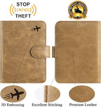 Passport Holder Cover Wallet RFID Blocking Leather Card Case Travel Accessories for Women Men (#Brown)