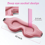 Sleep Eye Mask for Men Women, Sleeping Mask for Side Sleeper, Travel Blackout Night Blindfold Eye Shade Cover with Adjustable Strap (Pink)