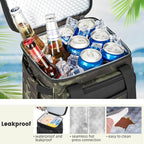 holuxer Insulated Lunch Bag & Lunch Box for Men - Double Deck Reusable Lunch Bag for Women Tote Cooler Bag Leakproof Soft Expandable - Extra Large Lunchbox for Work/Adult/Picnic/Outdoor (Camo，22L)