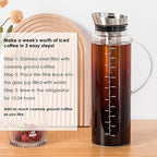Aquach 68 Oz Cold Brew Coffee & Iced Tea Maker – Airtight Lid for Freshness Up to 2 Weeks, Dishwasher Safe
