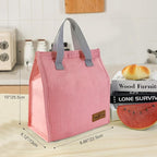 Mziart Minimalist Lunch Bag, Reusable Insulated Lunch Box for Women Men Leakproof Simple Bento Tote Adults Cooler Bag for Work Office Picnic or Travel (Pink)