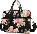 kayond Black Rose Patten water-resistant Laptop Shoulder Messenger Bag Case Sleeve for 12 Inch 13 Inch Laptop
