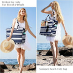 Trifabricy Beach Bags for Women Waterproof Sandproof Women Tote Bag, Large Beach Bag with Zipper for Gym Travel Vocation