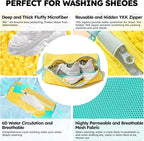 Shoe Washing Machine Bag: Laundry Shoe Bag Keeps Clean - Reusable Shoe Washing Bag for Sneaker Tennis Shoes Unstain Cleaner Kit(Yellow 2 Pcs)