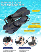 Ubekezele Snorkeling Gear for Adults Men Women,4 in 1 Snorkel Set with Panoramic View Diving Mask Anti-Fog Anti-Leak,Dry Top Snorkel,Fins and Travel Bag for Swimming,Snorkeling and Travel Diving
