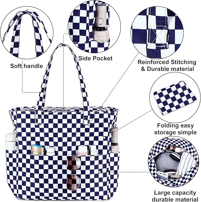 Bluboon Waterproof Beach Tote Pool Bags for Women Ladies Extra Large Carry On Bag With Wet Compartment for Weekender Travel