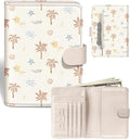 Slohif Passport Wallet Holder Cover for Travel - Women Men RFID Blocking Passport Book Case Protector, Summer Hawaiian Beach Leather Personalized Organizer Slim Carrier Boarding Pass Cards Slots