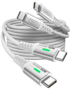INIU C to C Fast Charging Cable, 2-Pack [3.3ft, White] Type C Charger Cord for iPhone 17 16 15 Pro Max Samsung S25 S24 Ultra Google Pixel 9 Pro Laptops MacBook iPad Air Switch etc.