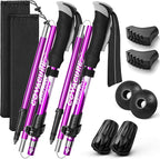 Covacure Hiking Poles Collapsible Trekking Poles - Aluminum Alloy 7075 Walking Sticks for Hiking with Telescopic & Foldable Tri-fold Design Hiking Gear for Women Men, Hiking, Camping, Climbing