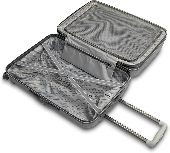 American Tourister Stratum 2.0 Expandable Hardside Luggage with Spinner Wheels, 2PC SET 20/24, Silver