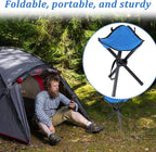 2 PCS Travel Folding Camping Stool, 17 Inch Folding Outdoor Tripod Seats, Portable Camping Stool with Adjustable Carry Strap, 3 Legged Fishing Chair for Hiking, Mountaineering, Picnic, Beach, Lawn