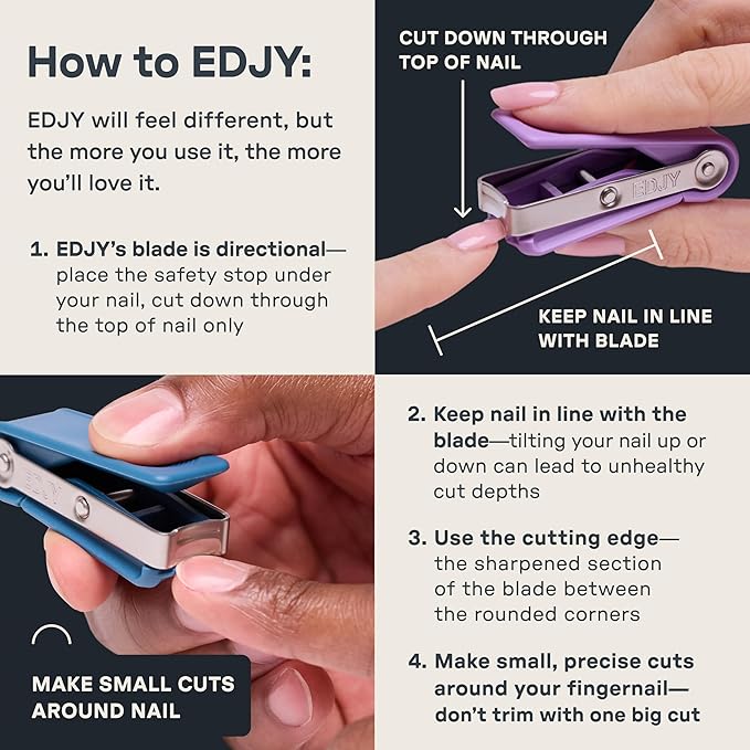 EDJY Fingernail Cutter - Precision Stainless Steel Nail Cutter for Fingernails | Sharp Blade, Ergonomic Design, Durable & Rust-Resistant | Ideal for Men and Women | Black | 2-Pack