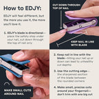 EDJY Fingernail Cutter - Precision Stainless Steel Nail Cutter for Fingernails | Sharp Blade, Ergonomic Design, Durable & Rust-Resistant | Ideal for Men and Women | Lilac | 2-Pack