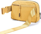 ODODOS Unisex Mini Belt Bag with Adjustable Strap Small Fanny Pack for Workout Running Traveling Hiking, Buff Yellow