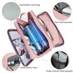 Toiletry Bag for Men Hanging Dopp Kit Water Resistant Shaving Bag Small Toiletry Bag for Traveling (Denim Pure Pink)