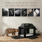 Top-Expandable Pet Carrier with Treat & Pet Window,17x11x9.5 Inch Alaska Hawaiian Airline Approved,Soft-Sided Dog Carrier for Small Dogs and Cats,Travel Cat Carrier with Locking Safety Zippers,Black