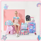 Cute Cat Kid's Luggage Set - 5 Piece Hardside Suitcase Set with Spinner Wheels - Airline Approved