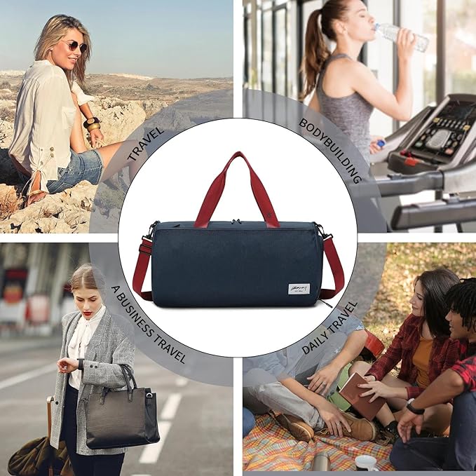 BE SMART Waterproof Mens Gym Bag with Shoe Compartment, Sports Gym Duffle Bag with Adjustable Strap for Men Women, Lightweight Large Sport Duffel Bag for Travel, Sports, Fitness(Navy Blue)