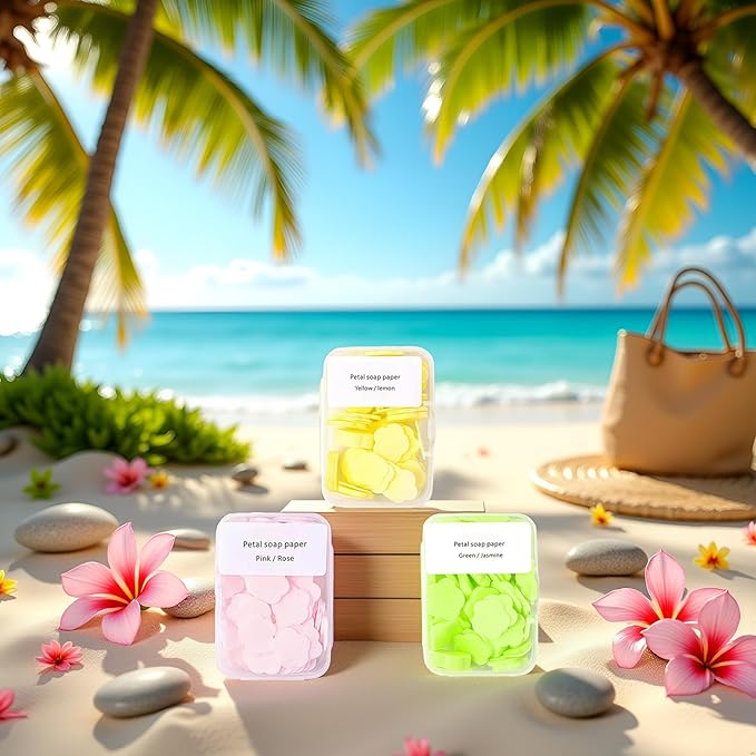 300pcs Portable Hand Washing Soap Sheets, Scented Mini Soap Sheets, Disposable Soluble for Outdoor Travel, Camping, Hiking (Mix)