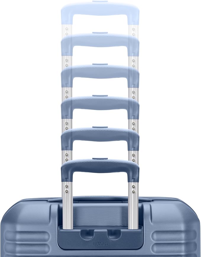 American Tourister Stratum 3.0 Medium 24-Inch Spinner, Airline Approved, Durable Hardside Luggage, Expands 1.5", RightHeight™ Adjustable Handle, Elemental Blue